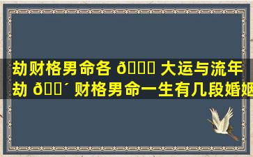 劫财格男命各 💐 大运与流年（劫 🐴 财格男命一生有几段婚姻）